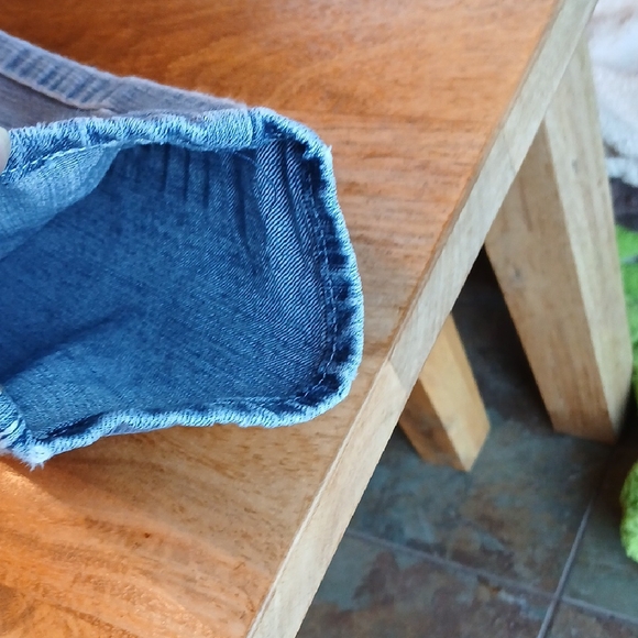 Free Culture Blue Straight Leg Jeans with Classic Style, Small Hole - Picture 10 of 16